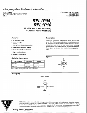 RFL1P08 Datasheet PDF New Jersey Semiconductor