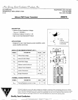 2N5676 Datasheet PDF New Jersey Semiconductor