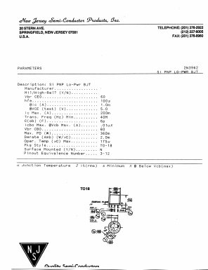 2N3962 Datasheet PDF New Jersey Semiconductor