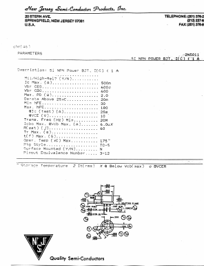 2N5011 Datasheet PDF New Jersey Semiconductor
