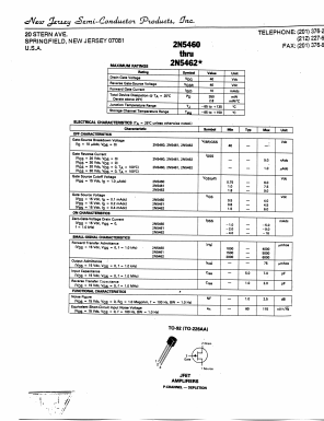 2N5461 Datasheet PDF New Jersey Semiconductor