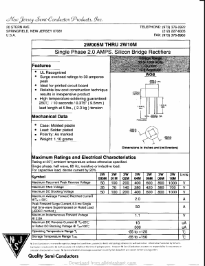 2W01M Datasheet PDF New Jersey Semiconductor