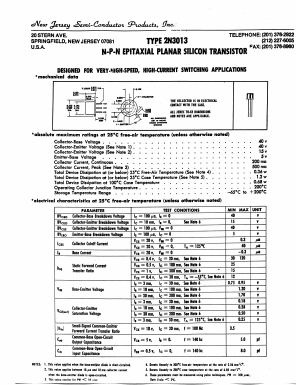 2N3013_ Datasheet PDF New Jersey Semiconductor