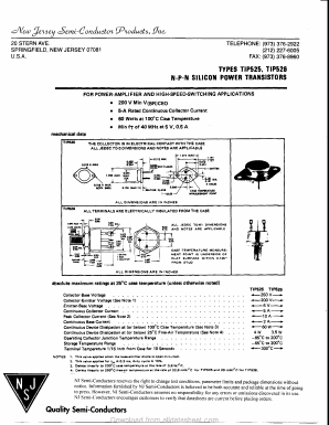 TIP526 Datasheet PDF New Jersey Semiconductor