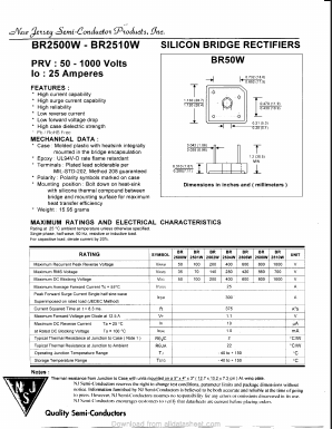 BR2500W Datasheet PDF New Jersey Semiconductor