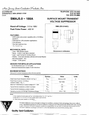 SMAJ11A Datasheet PDF New Jersey Semiconductor