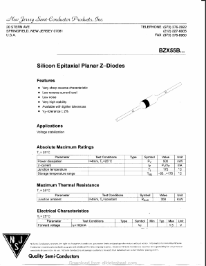 BZX55B51 Datasheet PDF New Jersey Semiconductor