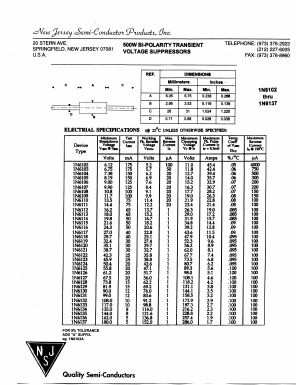 1N6130 Datasheet PDF New Jersey Semiconductor