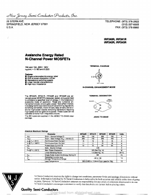 IRF240R Datasheet PDF New Jersey Semiconductor