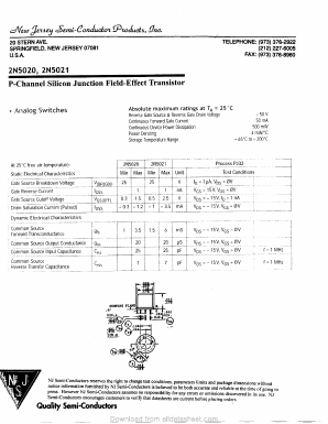 2N5021 Datasheet PDF New Jersey Semiconductor