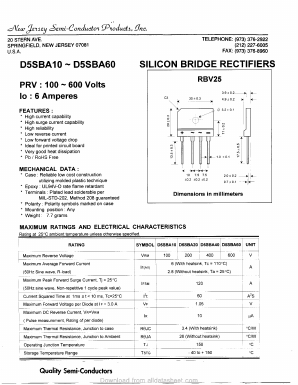 D5SBA60 Datasheet PDF New Jersey Semiconductor