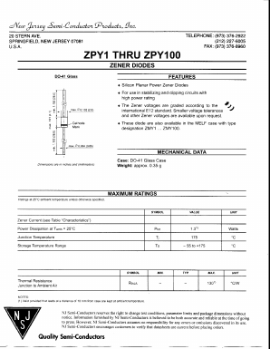 ZPY10 Datasheet PDF New Jersey Semiconductor