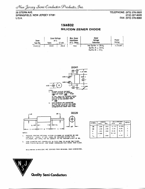 1N4832 Datasheet PDF New Jersey Semiconductor