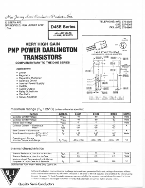 D45E Datasheet PDF New Jersey Semiconductor