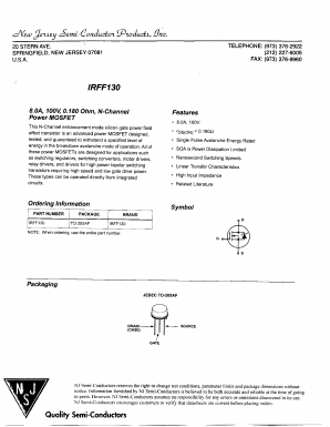 IRFF130 Datasheet PDF New Jersey Semiconductor
