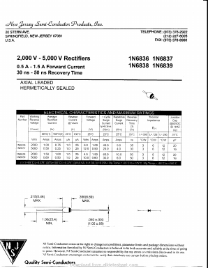 1N6839 Datasheet PDF New Jersey Semiconductor