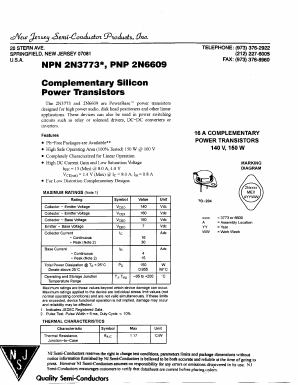 2N6609 Datasheet PDF New Jersey Semiconductor