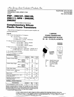 2N6288_ Datasheet PDF New Jersey Semiconductor