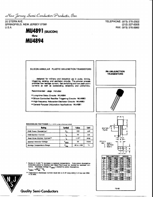 MU4891 Datasheet PDF New Jersey Semiconductor