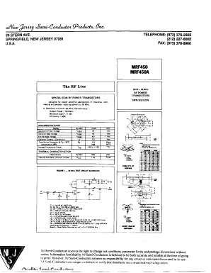 MRF455 Datasheet PDF New Jersey Semiconductor