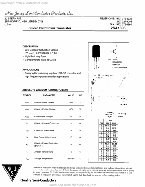 2SA1396 Datasheet PDF New Jersey Semiconductor
