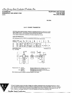 BLX91A Datasheet PDF New Jersey Semiconductor