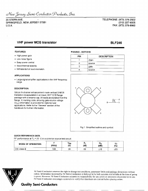 BLF246 Datasheet PDF New Jersey Semiconductor