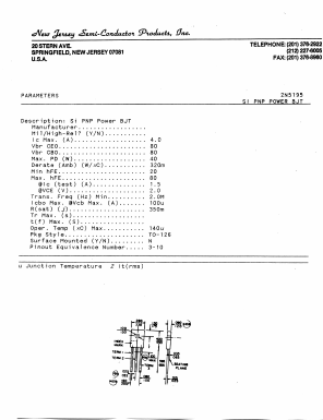 2N5195 Datasheet PDF New Jersey Semiconductor