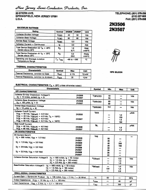 2N3507 Datasheet PDF New Jersey Semiconductor
