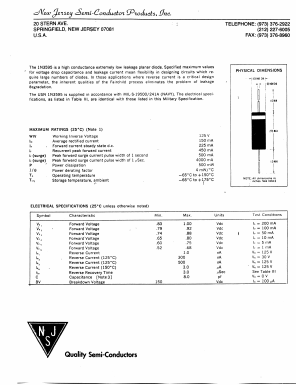 1N3595 Datasheet PDF New Jersey Semiconductor