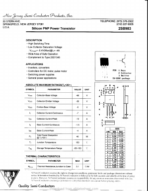 B983 Datasheet PDF New Jersey Semiconductor
