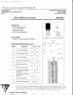 C4429 Datasheet PDF New Jersey Semiconductor