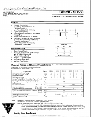 SB530 Datasheet PDF New Jersey Semiconductor
