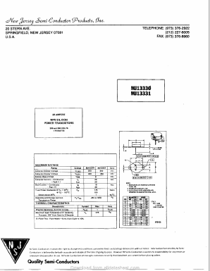 MJ13331 Datasheet PDF New Jersey Semiconductor