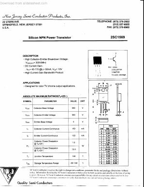 C1569 Datasheet PDF New Jersey Semiconductor