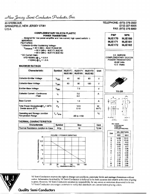 MJE170 Datasheet PDF New Jersey Semiconductor