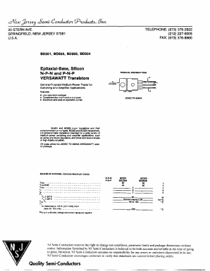 BD203 Datasheet PDF New Jersey Semiconductor