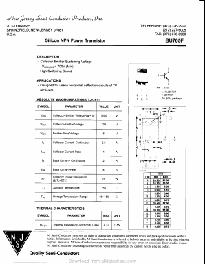 BU705F Datasheet PDF New Jersey Semiconductor
