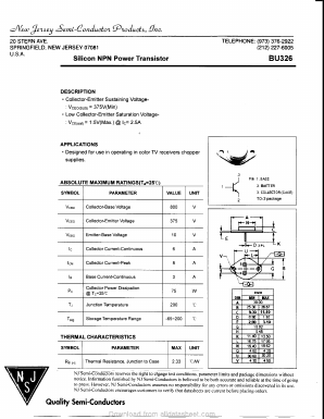 BU326 Datasheet PDF New Jersey Semiconductor