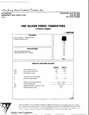 2N3777 Datasheet PDF New Jersey Semiconductor