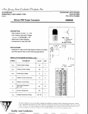 B828 Datasheet PDF New Jersey Semiconductor