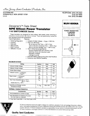 MJH16006A Datasheet PDF New Jersey Semiconductor