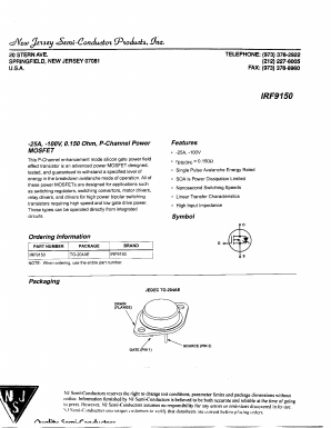 IRF9150 Datasheet PDF New Jersey Semiconductor
