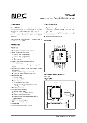 SM5844 Datasheet PDF Nippon Precision Circuits 