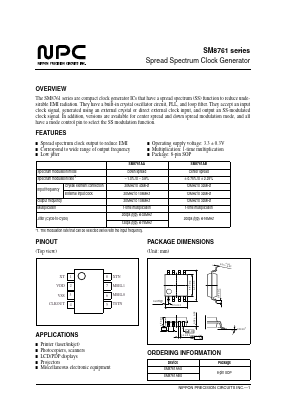 SM8761 Datasheet PDF Nippon Precision Circuits 