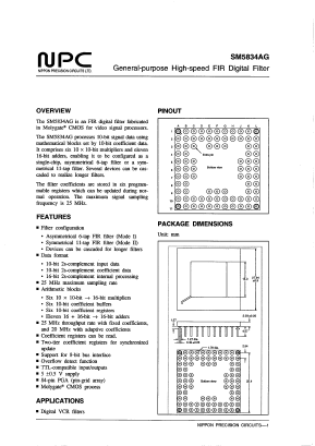SM5834AG Datasheet PDF Nippon Precision Circuits 