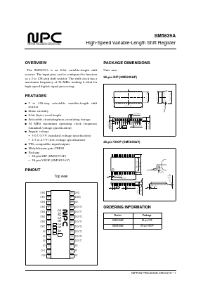 SM5839AV Datasheet PDF Nippon Precision Circuits 