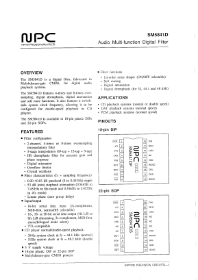 SM5841D Datasheet PDF Nippon Precision Circuits 