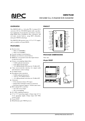 SM5876 Datasheet PDF Nippon Precision Circuits 