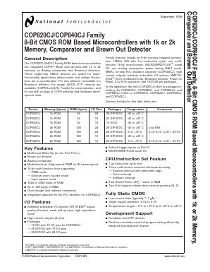 COP840CJ-XXX/N Datasheet PDF National ->Texas Instruments